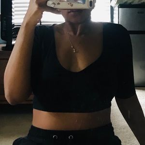 black crop top